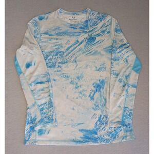 Realtree Fishing Long Sleeve Aqua Blue Pullover Shirt-Size Medium-Logo On Front